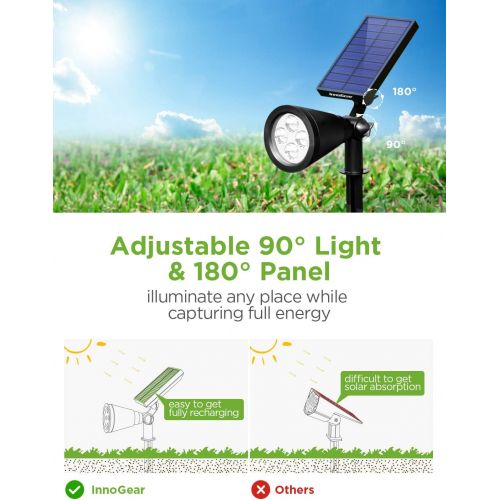  [아마존핫딜][아마존 핫딜] InnoGear Upgraded Solar Lights 2-in-1 Waterproof Outdoor Landscape Lighting Spotlight Wall Light Auto On/Off for Yard Garden Driveway Pathway Pool, Pack of 4 (Warm White)