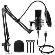 InnoGear USB Microphone, 192KHZ/24BIT Plug & Play PC Computer Professional Cardioid Mic for Mac Windows Vista, 7, 8.1, or 10 System with Mic Stand Shock Mount Pop Filter USB Cable