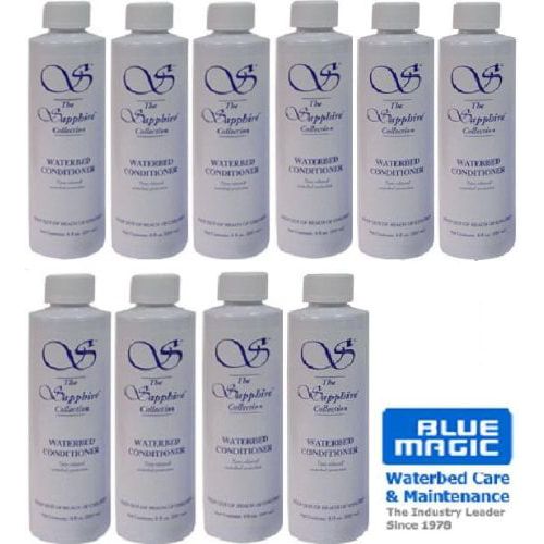  InnoMax 10 Bottles of Blue Magic 8 oz Sapphire Waterbed Conditioner with a Cap & Plug for Hardside & Softside Water Bed Mattresses