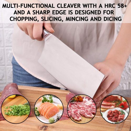  InnoStrive -7 Inch Meat Cleaver knife ,German High Carbon Stainless Steel Butcher Knife Ultra Sharp Kitchen Knife For Home Kitchen & Restaurant