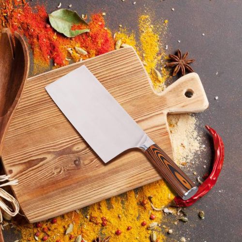  [아마존베스트]InnoStrive Meat Cleaver knife German High Carbon Stainless Steel Butcher Knife Ultra Sharp 7 Inch Kitchen Knife For Home Kitchen & Restaurant