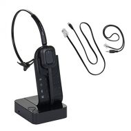 InnoTalk Wireless Headset Polycom VVX300, VVX310, VVX400, VVX410 - Desk Office Phone Call Center Wireless Headset + Polycom EHS Cord Bundle