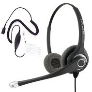 InnoTalk RJ9 Headset - Sound Forced Professional Binaural Headset + Avaya Cisco Nec Phone Universal Compatible RJ9 cord