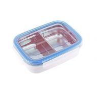 Innobaby Keepin' Fresh Stainless Steel Divided Bento Snack Box with Lid for Kids and Toddlers BPA Free, 11 oz., Blue