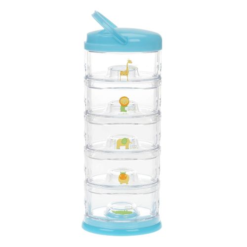  Innobaby Packin Smart Stackable and Portable Storage System for Formula, Baby Snacks and More. 5 Stackable Cups in Blueberry Sorbet. BPA Free.