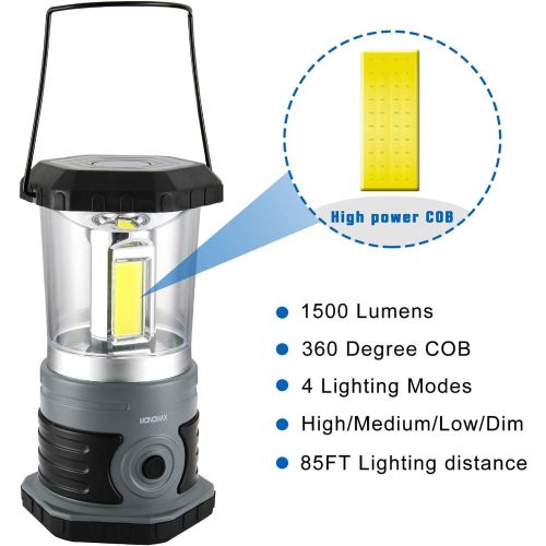  Innofox LED Camping Lantern Battery Powered 1500 Lumen COB Camping Light 4*D Batteries(Included) Perfect for Camp Hiking Emergency Kit