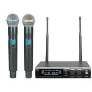 /Innopow innopow Metal Dual UHF Wireless Microphone System,inp Metal Cordless Mic Set, Long Distance 150-200Ft,16 Hours Continuous Use for Family Party,Church,Small Karaoke Night (WM-200-Ne