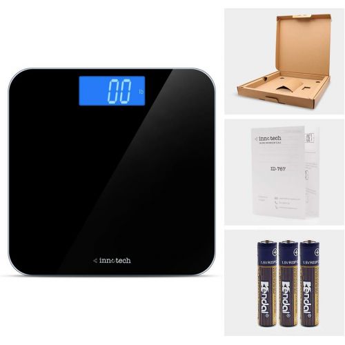  [아마존핫딜][아마존 핫딜] Innotech Digital Bathroom Scale with Easy-to-Read Backlit LCD (Black)