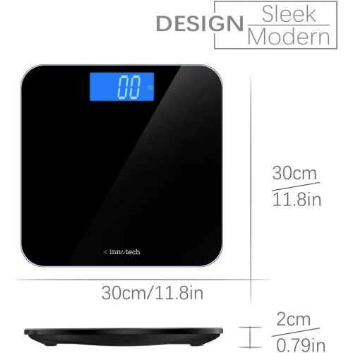  [아마존핫딜][아마존 핫딜] Innotech Digital Bathroom Scale with Easy-to-Read Backlit LCD (Black)