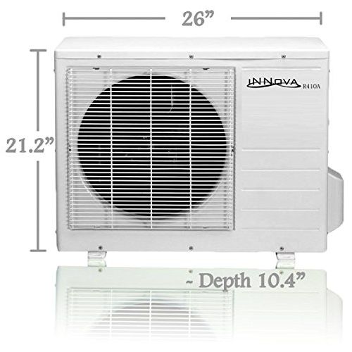  9,000 BTU Innova Ductless Mini-split Air Conditioner  Inverter  Cooling & Heating  Dehumidifier  115v60hz - Ultra Quiet  16 Feet Line Set - Pre Charged with Refrigerant + All