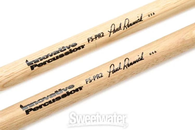  Innovative Percussion FS-PR2 Field Series Marching Drumsticks - Paul Rennick Model #2 - Hickory - Bulleted Barrel Bead