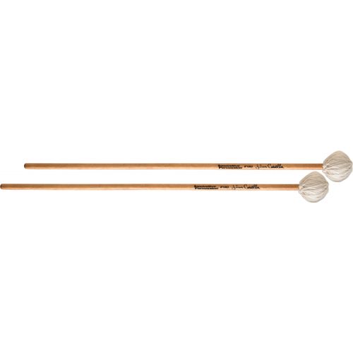  Innovative Percussion IP1002 Jim Casella Indoor/Outdoor Medium Marimba Mallets - Off White Yarn - Birch (2 Pack)