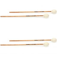 Innovative Percussion IP1003 Jim Casella Indoor/Outdoor Hard Marimba Mallets - Off-white Yarn - Birch (2 Pack)