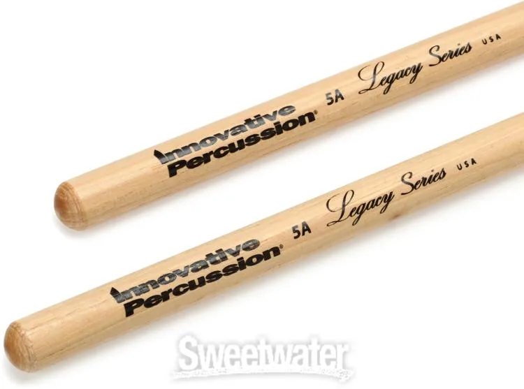  Innovative Percussion IP-L5AN Legacy Series Hickory Drumsticks - 5A - Nylon Tip