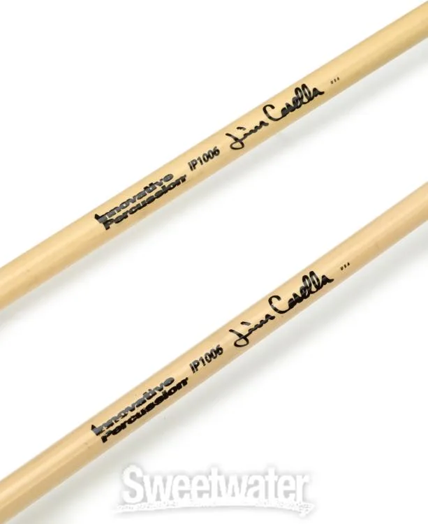  Innovative Percussion IP1006 Jim Casella Indoor/Outdoor Hard Vibraphone Mallets - Green Cord - Rattan