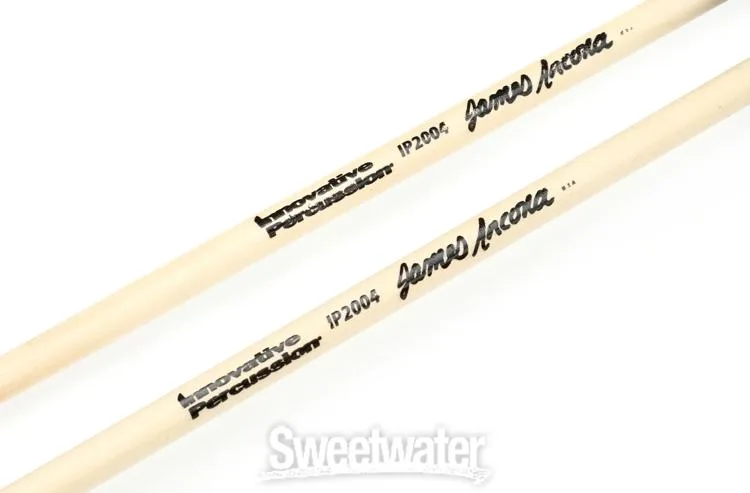  Innovative Percussion IP2004 James Ancona Hard Marimba Mallets - Black Yarn - Birch