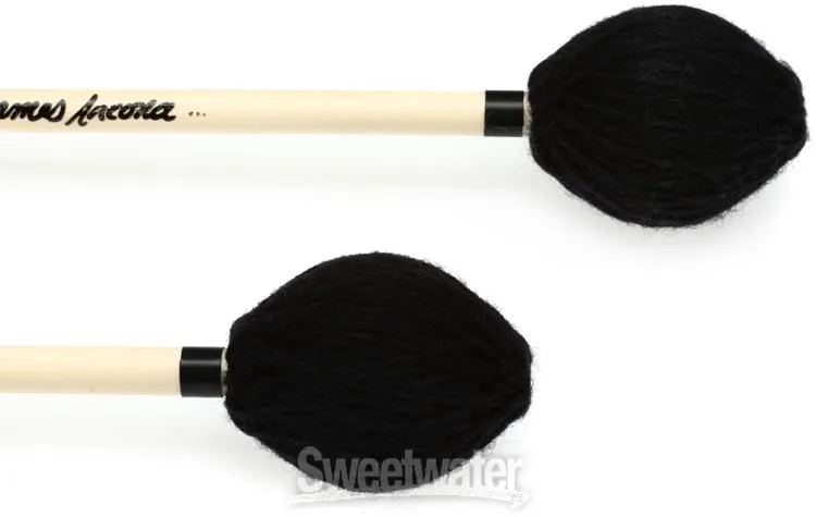  Innovative Percussion IP2004 James Ancona Hard Marimba Mallets - Black Yarn - Birch