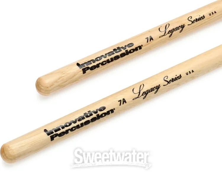  Innovative Percussion IP-L7AN Legacy Series Hickory Drumsticks - 7A - Nylon Tip