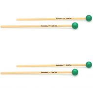 Innovative Percussion IP904 James Ross Hard Xylophone/Glockenspiel Mallets - 1-1/4-inch Green - Rattan (2 Pack)