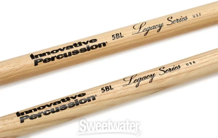  Innovative Percussion IP-L5BL Legacy Series Hickory Drumsticks - 5B Long - Teardrop Bead