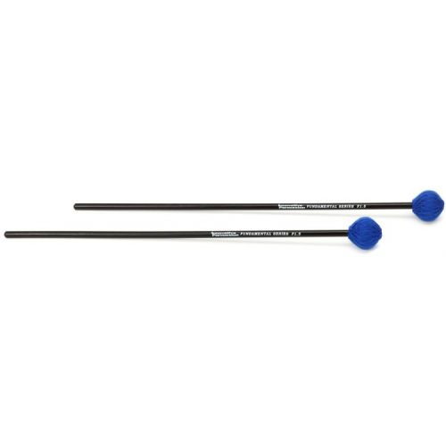  Innovative Percussion F1.5 Fundamental Medium Marimba Mallets - Blue Yarn, Birch - 2 Pair