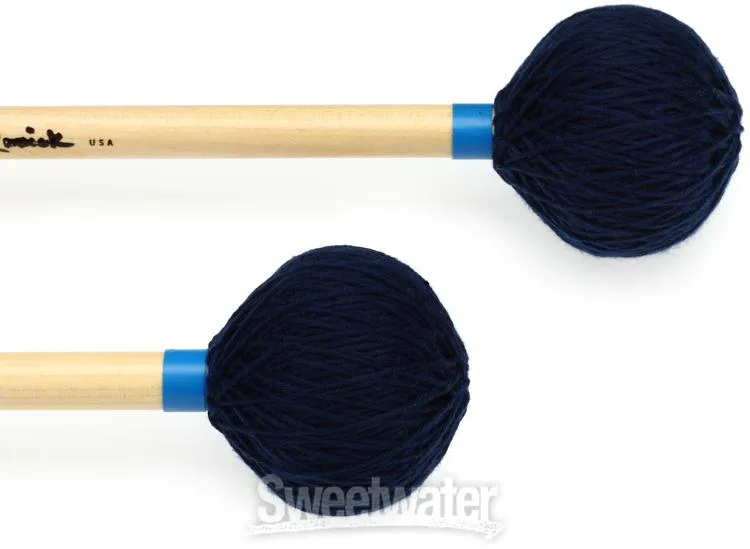  Innovative Percussion IP3006 Tom Rarick Medium Vibraphone Mallets - Navy Cord - Birch