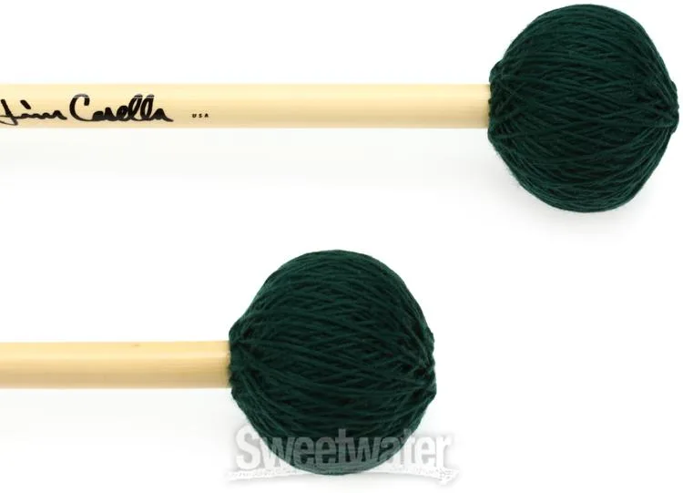  Innovative Percussion IP1004 Jim Casella Indoor/Outdoor Soft Vibraphone Mallets - Green Cord - Rattan