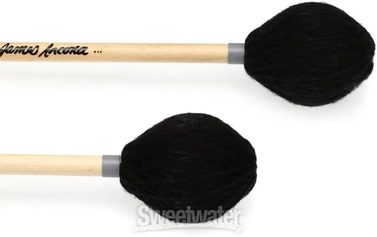  Innovative Percussion IP2003 James Ancona Medium Marimba Mallets - Black Yarn - Birch