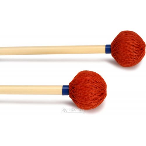  Innovative Percussion AA25 Medium Vibraphone / Marimba Mallets - Orange Cord - Rattan