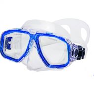 Innovative Scuba Concepts Double Lens Voyager Mask for Freediving, Snorkeling, or Scuba (M/L, Translucent Blue/Clear)