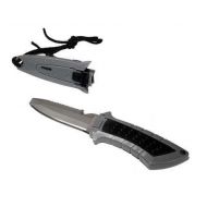 Innovative Scuba Concepts New Titanium Scuba Diving BCD Knife (Blunt) with Choice of Clip or Hose Mount