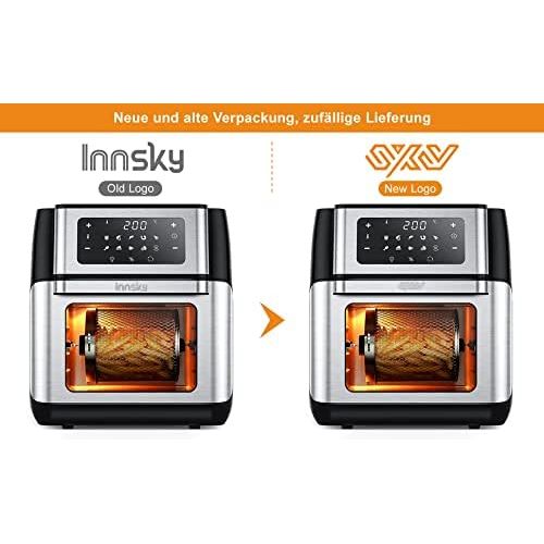  [아마존베스트]Innsky Hot Air Fryer 10L 1500W Mini Oven 10 in 1 Hot Air Fryer with Digital LED Display, Fruit Dehydrator, Barbecue, 6 Accessories and Recipe Book [cannot guarantee English languag