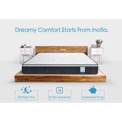  [아마존 핫딜] [아마존핫딜]Single Mattress , Inofia Sleeping Super Comfort Hybrid Innerspring twin Mattress Set with 3D knitted Dual-Layered Breathable Cover-8-Certified by CertiPUR-US-100 Hassle-free Night