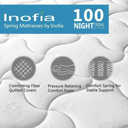  [아마존 핫딜] [아마존핫딜]Single Mattress , Inofia Sleeping Super Comfort Hybrid Innerspring twin Mattress Set with 3D knitted Dual-Layered Breathable Cover-8-Certified by CertiPUR-US-100 Hassle-free Night