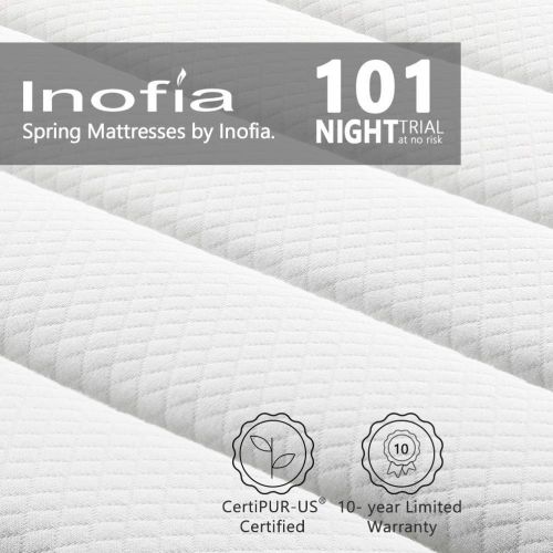  [아마존 핫딜] [아마존핫딜]Inofia Twin Mattress, 12 Inch Hybrid Innerspring Single Mattress in a Box, Cool Bed with Breathable Soft Knitted Fabric Cover, CertiPUR-US Certified, 100 Risk-Free Nights Trial