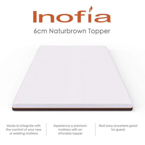  [아마존 핫딜]  [아마존핫딜]Inofia Matratzenauflage 90x200 Matratzentopper Memory Foam Topper Visco Mattress Topper 2cm Naturbrown Airyfoam+4m Biogrey Reliefoam, 100 Nachte Probeschlafen,10 Jahre Garantie(90