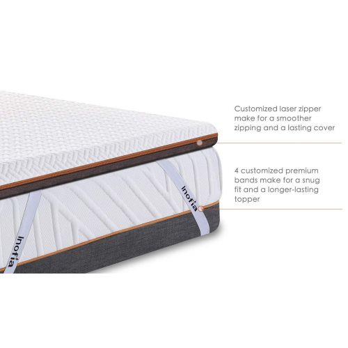  [아마존 핫딜]  [아마존핫딜]Inofia Matratzenauflage 90x200 Matratzentopper Memory Foam Topper Visco Mattress Topper 2cm Naturbrown Airyfoam+4m Biogrey Reliefoam, 100 Nachte Probeschlafen,10 Jahre Garantie(90