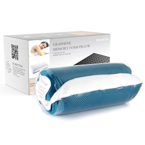  [아마존 핫딜]  [아마존핫딜]Inofia Kopfkissen Nackenstuetzkissen Memory Foam Pillow Orthopadisches Viscoschaum Schlafkissen 60x40x12cm, weiss, 100 Nachte Probeschlafen,10 Jahre Garantie