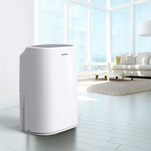  Inofia 30 Pints Dehumidifier Mid-Size Portable For Basements and Large Rooms, Intelligent Humidity Control For Space Up To 1056 Sq Ft, Continuous Drain Hose Outlet for Bathroom Bas