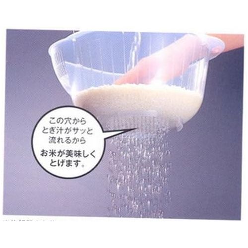  [아마존베스트]Inomata Japanese Rice Washing Bowl with Side and Bottom Drainers, Clear