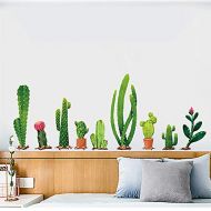 Inones Tropical Green Plants Wall Decal Potted Green Plants Wall Stickers DIY Mural Art Decoration for Living Room Bedroom Kitchen Nursery