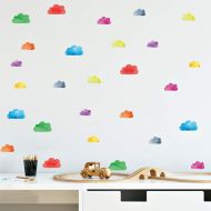 Inones DIY Colorful Dots Wall Stickers Watercolor Rainbow Colors Round Wall Decal for Living Room Bedroom Nursery Decorations
