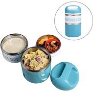 [아마존베스트]Inroserm 2 Layers Stainless Steel Lunch Containers with Handle, Insulated Lunch Box Stay Hot 3h, Leak-proof Food Containers for Adults, Teens, Work, School - 42 oz, Blue