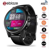 Insky Zeblaze Thor 4 Pro- Android 7.1.1 MTK6739 1.25GHz Quad Core Smartwatch 1GB+16GB 5.0MP 600mAh WiFi GPS Camera 4G Data Call Watch for Men Support Android/iOS System (Black)