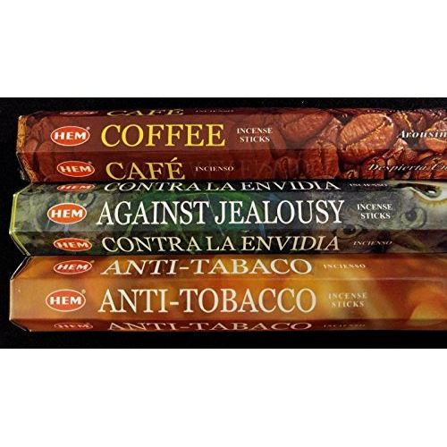  인센스스틱 Inspire Dream Play Coffee Against Jealousy Anti-Tobacco 60 Hem Incense Sticks 3 Scent Sampler Set