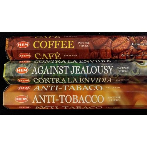  인센스스틱 Inspire Dream Play Coffee Against Jealousy Anti-Tobacco 60 Hem Incense Sticks 3 Scent Sampler Set