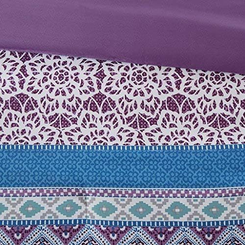  [아마존베스트]Intelligent Design Joni Comforter Set Twin/Twin XL Size - Purple, Blue, Bohemian Pattern  4 Piece Bed Sets  Ultra Soft Microfiber Teen Bedding for Girls Bedroom