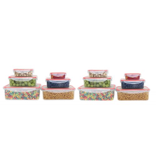  Inspired Living /Vanderbilt Home Click-n-Lock Airtight Food Storage Containers - Rectangular 24 Piece Set in Blue : Inspired Living by Mesa