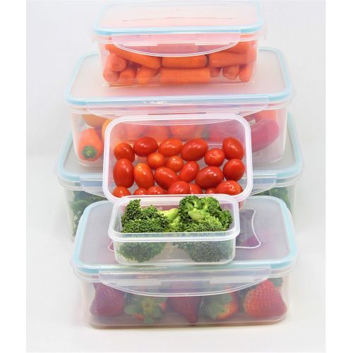  Inspired Living /Vanderbilt Home Click-n-Lock Airtight Food Storage Containers - Rectangular 24 Piece Set in Blue : Inspired Living by Mesa