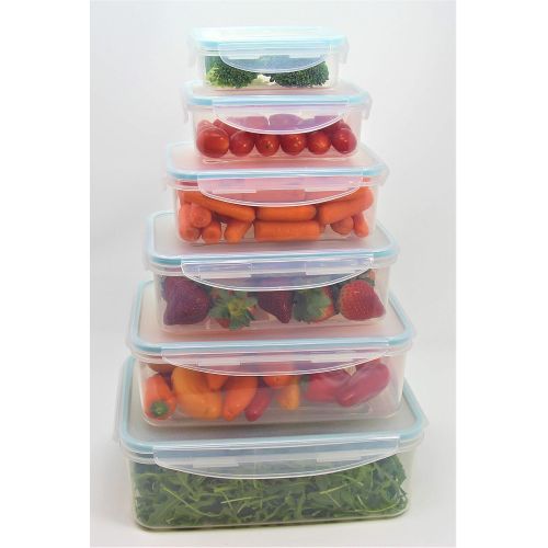  Inspired Living /Vanderbilt Home Click-n-Lock Airtight Food Storage Containers - Rectangular 24 Piece Set in Blue : Inspired Living by Mesa